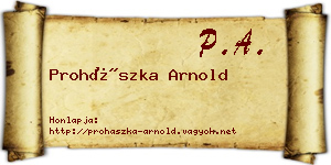 Prohászka Arnold névjegykártya